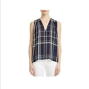 VINCE Sleeveless Silk Top in Navy - Size XS